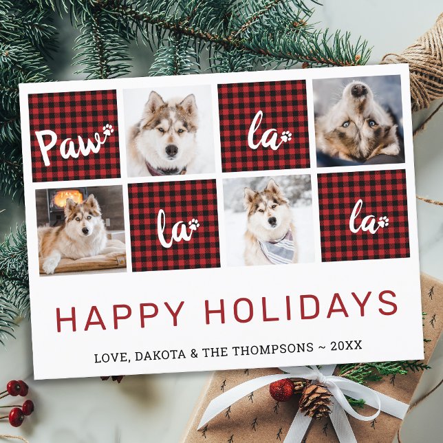 Tass La La La Red Buffalo Play Pet Photo Collage H Vykort (Skapare uppladdad)