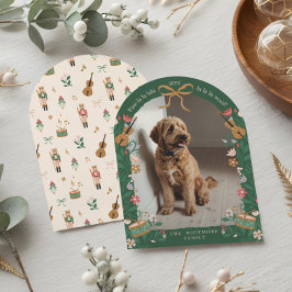 Tass La La Woof Nutcracker Pet Photo jul Card Inbjudningar