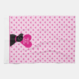Tass-Lease BE My Valentine Black Hund Kitchen Towe Kökshandduk