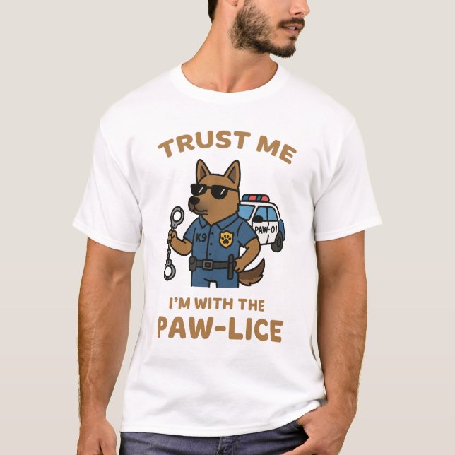 Tass-lisansvarig Hund tröja - K9 Cop Humor Tee (Framsida)