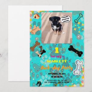 Tass-lite Bark-day Bash! Personlig Pet Birthday Inbjudningar