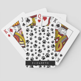Tass Mönster, Hund, Tassar, Svartvit, ditt namn Casinokort