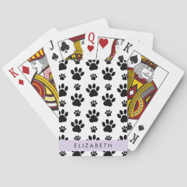Tass Mönster, Hund, Tassar, Svartvit, ditt namn Casinokort