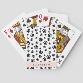 Tass Mönster, Hund, Tassar, Svartvit, ditt namn Casinokort
