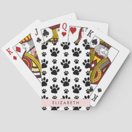 Tass Mönster, Hund, Tassar, Svartvit, ditt namn Casinokort