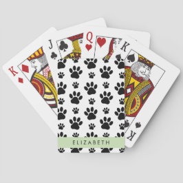 Tass Mönster, Hund, Tassar, Svartvit, ditt namn Casinokort