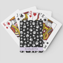 Tass Mönster, Hund, Tassar, Svartvit, ditt namn Casinokort
