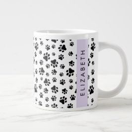 Tass Mönster, Hund, Tassar, Svartvit, ditt namn Jumbo Mugg
