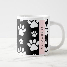 Tass Mönster, Hund, Tassar, Svartvit, ditt namn Jumbo Mugg