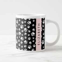 Tass Mönster, Hund, Tassar, Svartvit, ditt namn Jumbo Mugg