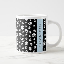 Tass Mönster, Hund, Tassar, Svartvit, ditt namn Jumbo Mugg