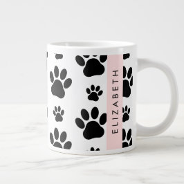 Tass Mönster, Hund, Tassar, Svartvit, ditt namn Jumbo Mugg