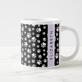 Tass Mönster, Hund, Tassar, Svartvit, ditt namn Jumbo Mugg