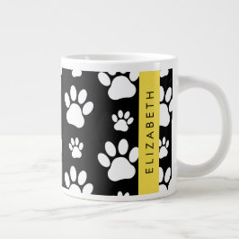 Tass Mönster, Hund, Tassar, Svartvit, ditt namn Jumbo Mugg