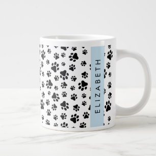 Tass Mönster, Hund, Tassar, Svartvit, ditt namn Jumbo Mugg