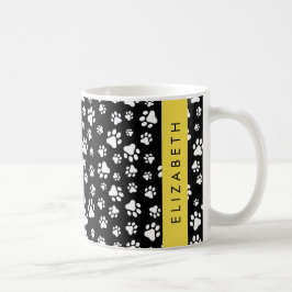 Tass Mönster, Hund, Tassar, Svartvit, ditt namn Kaffemugg