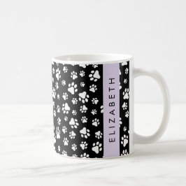 Tass Mönster, Hund, Tassar, Svartvit, ditt namn Kaffemugg