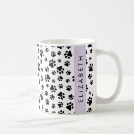 Tass Mönster, Hund, Tassar, Svartvit, ditt namn Kaffemugg