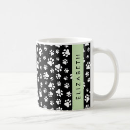 Tass Mönster, Hund, Tassar, Svartvit, ditt namn Kaffemugg