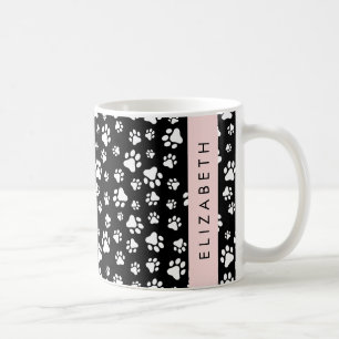 Tass Mönster, Hund, Tassar, Svartvit, ditt namn Kaffemugg