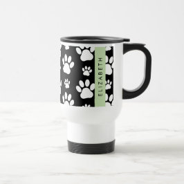 Tass Mönster, Hund, Tassar, Svartvit, ditt namn Resemugg