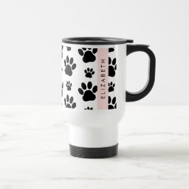 Tass Mönster, Hund, Tassar, Svartvit, ditt namn Resemugg