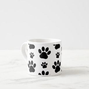 Tass Mönster, Hund, Tassar, Tass avtryck, Svarta h Espressomugg