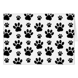 Tass Mönster, Hund, Tassar, Tass avtryck, Svarta h Hälsningskort