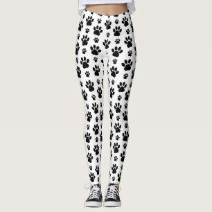 Tass Mönster, Hund, Tassar, Tass avtryck, Svarta h Leggings