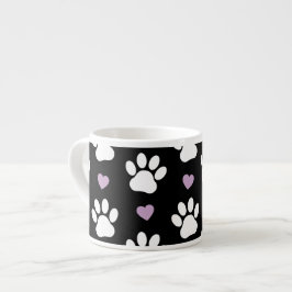 Tass Mönster, Hund, Tassar, White Tassar, Lilac He Espressomugg