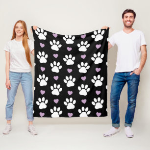Tass Mönster, Hund, Tassar, White Tassar, Lilac He Fleecefilt