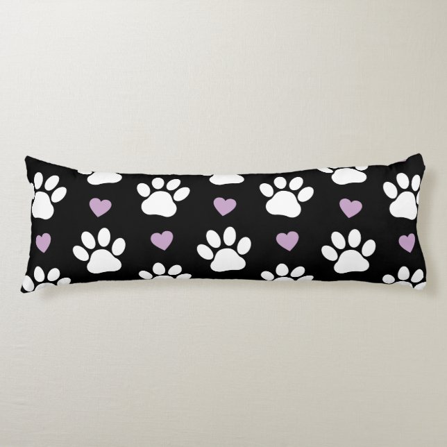 Tass Mönster, Hund, Tassar, White Tassar, Lilac He Kroppskudde (Framsidan)