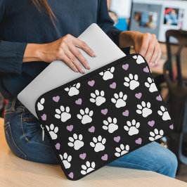Tass Mönster, Hund, Tassar, White Tassar, Lilac He Laptop Fodral