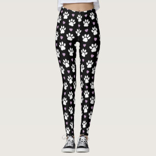 Tass Mönster, Hund, Tassar, White Tassar, Lilac He Leggings