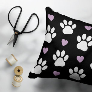 Tass Mönster, Hund, Tassar, White Tassar, Lilac He Prydnadskudde