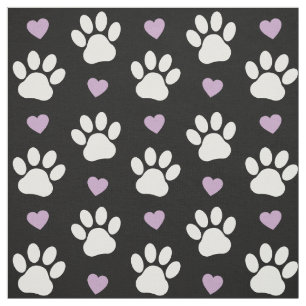 Tass Mönster, Hund, Tassar, White Tassar, Lilac He Tyg