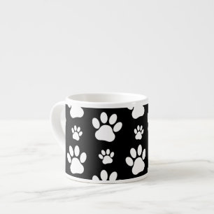 Tass Mönster, Tass avtryck, Hund, Tassar, Svarta h Espressomugg