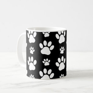 Tass Mönster, Tass avtryck, Hund, Tassar, Svarta h Kaffemugg