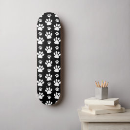 Tass Mönster, Tass avtryck, Hund, Tassar, Svarta h Mini Skateboard Bräda 18,5 Cm
