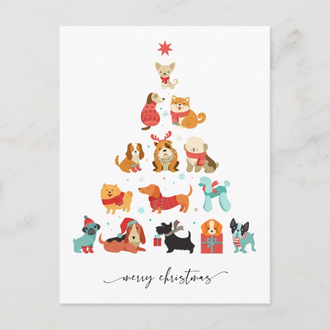 Tass-några Julgran-A-Svan-Wagging-Helgdag Helg Vykort (Framsida)