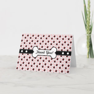 Tass och Bones Funny Design för Hundälskare Tack Kort