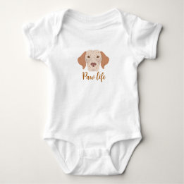 Tass och hund, vit baby-kroppsdräkt. t shirt