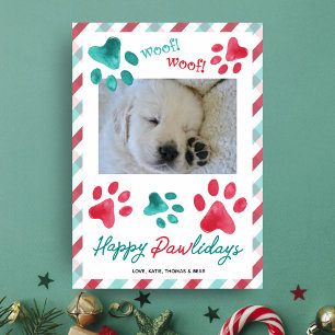 Tass och Play Lycklig Pawlidays Hund Photo Julkort