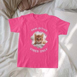 Tass-sitiva vibes endast rosa med kattfoto t shirt
