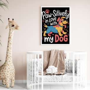 Tass-sitivt Kärlek min färgstarka Hund Poster