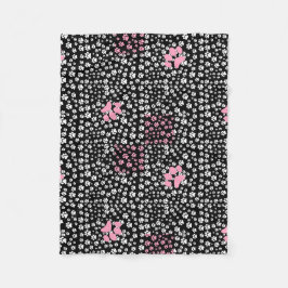 Tass skriver ut mönster NS 01b. Svart BG Fleecefilt