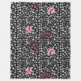 Tass skriver ut mönster NS 01b. Svart BG Fleecefilt