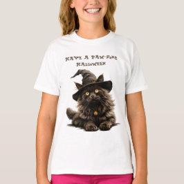 Tass-some Halloween Black Cat Witch Hat T Shirt