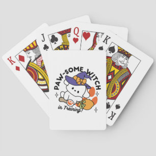 Tass-some Witch in Training - Cute Halloween Hund Casinokort