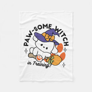 Tass-some Witch in Training - Cute Halloween Hund Fleecefilt
